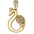 render-2.png PFAU GOLD ANHÄNGER 3D DRUCKBARES MODELL