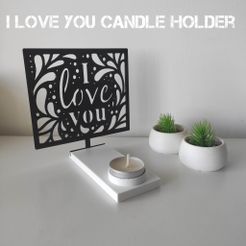1.jpg STL file Tealight candle holder - i love you・3D print model to download