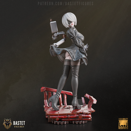 🤖 2B | NieR: Automata・ 3D File for 3D printing・Cults
