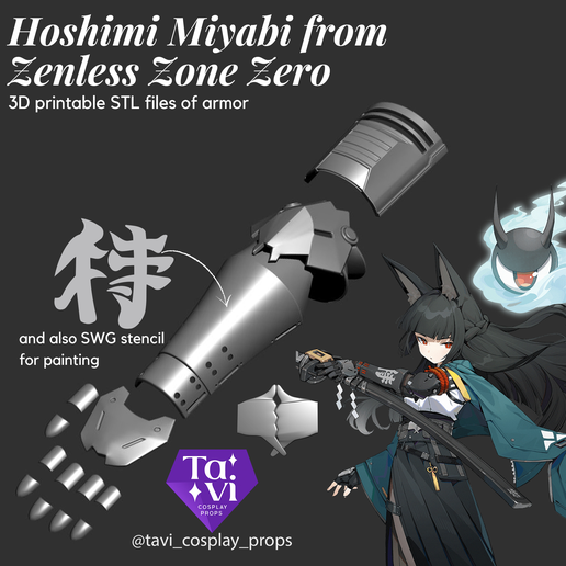 🎭 Hoshimi Miyabi from Zenless Zone Zero 3D printable STL files of