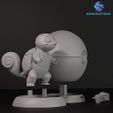 33.jpg Squirtle & Pokeball Display Stand 3D Print Model STL - Conjunto detalhado de várias peças