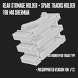 CultSherm4.png Sherman Rear Stowage Holder + Spare tracks - 1/72 1/48 1/35