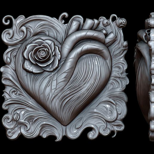 Pulse-of-Roses-Relief-1.jpg Pulse of Roses Relief fichier STL pour impression 3d ou CNC