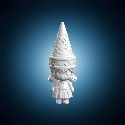 Ice Cream Cone Girl Character Figure