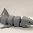 Grand requin blanc jouet articulé, corps à imprimer, tête à encliqueter, mignonne-flexi