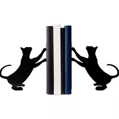 cats.png STL-Datei Katzen Buchhalter, Buchstütze・3D-druckbares Modell zum herunterladen