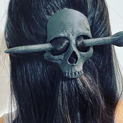 Human Skull Hair Pin