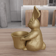 untitled2.png 3D Easter Bunny Basket 3 as Stl File & Easter Gift, Easter Day, Bunny Planter, Easter Basket, Bunny Ears, 3D Print File, Indoor Planter