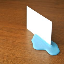 000-.jpg Free STL file Puddle shaped card stand・3D printable design to download