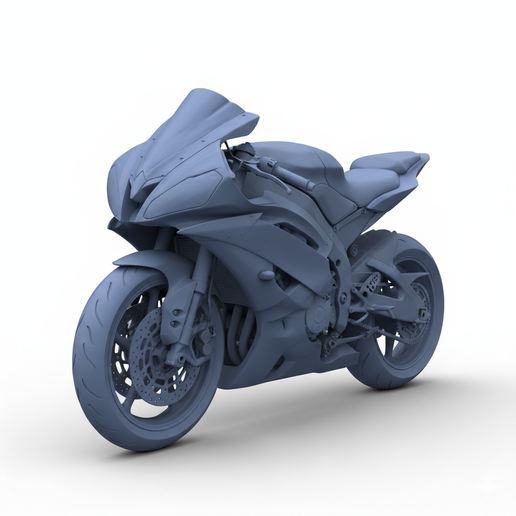 Yamaha YZF-R6 easy to print motorcycle, motorcycle gift STL, motorcycle diorama, classic motorcycle STL, resin motorcycle model, motorcycle desk decor STL, chopper STL, fat tire motorcycle STL, scrambler STL, custom bike STL, motorcycle RC scale, sport bi