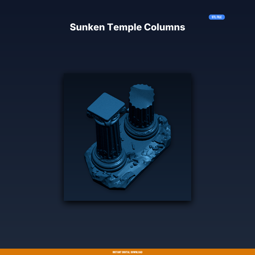 Sunken Temple Columns - 3D Printable STL File