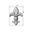 lys-V00-10.JPG Lys flower relief Heraldic lily onlay 3D print model