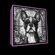 Naamloos.png Lightbox stained glass Boston Terrier lithophane