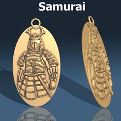 Samurai-pendant05.jpg Fichier STL Pendentif Samouraï・Design pour impression 3D à télécharger