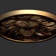 top.jpg Lion Head relief 2. 3D print model 3D print model