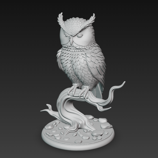 ? Great Horned Owl Miniature | Bird of Prey Familiar 3D Printable 