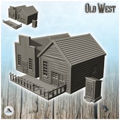 1-PREM.jpg Fichier STL Ensemble de maisons western avec cabines de toilette (13) - USA America ACW American Civil War History Historical・Modèle à télécharger et à imprimer en 3D