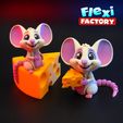 flexi-factory_mouse.jpg Flexi Factory Mouse & Cheese with 3MF Included!