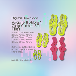 Cover-7.png Файл 3D STL-файл резака для глины - Wiggle Bubble 1 - Modern Minimalistic Earring Digital File Download- 12 размеров и 2 версии резака, резак для печенья・3D-печатная модель для загрузки