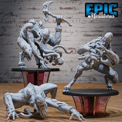 Abominable Mind Set ‧ DnD Miniature ‧ Tabletop Miniatures ‧ Gaming Monster ‧ 3D Model ‧ RPG ‧ DnDminis ‧ STL FILE