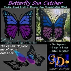 Butterfly-IMG2.jpg Archivo STL Atrapasol Mariposa Multicolor Arte para Césped y Jardín・Modelo para descargar e imprimir en 3D