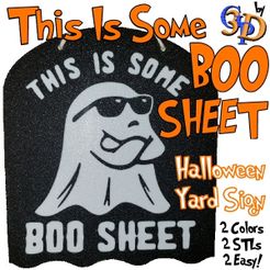 Boo-Sheet-Sign-IMG.jpg STL-Datei Dies ist einige Boo Blatt Halloween Geist hängenden Urlaub Zeichen・Modell für 3D-Drucker zum Herunterladen