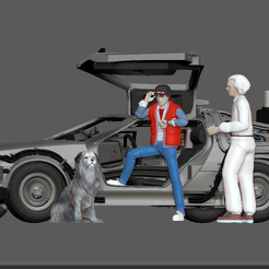 1.png STL file MARTY MCFLY DOC EMIT BROWN BACK TO THE FUTURE FIGURINE MINIATURE 1:24 3d print・Design to download and 3D print