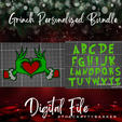Grinch-ornament-bundle.png Grinch Hands Ornament with heart Bundle and Font / Personalized ornament with Font
