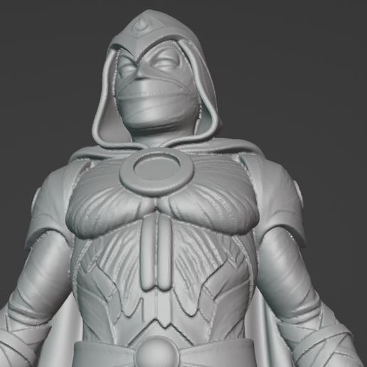 Moon Shadow Warrior Statue STL – Mystic Crescent Fighter for 3D Print