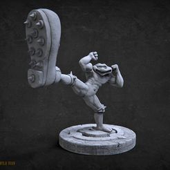 BattleToad_01.jpg Free OBJ file BattleToad Rash・Template to download and 3D print
