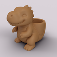 03844.png Cute T-Rex Dinosaur Planter Organizer