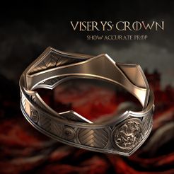 Viserys-Crown-Showcase-01.jpg STL file Viserys Targaryen Crown - Show Accurate: House of the Dragon - Game of Thrones・3D printer model to download