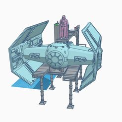 Vaders-Tie-Gantry-1.jpg Файл STL Vintage Collection 3.75 Darth Vader Tie Fighter Advanced Gantry - SW Squadrons Style・Шаблон для загрузки и 3D-печати