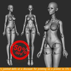 image-18.jpeg Albina - 3D model woman bjd doll \ Female \ figurines \ articulated doll \ ooak \ 3d print \ character \ face