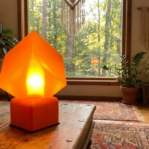 Minimal Cube Table Lamp – 3D Printable