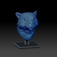 Shop2.jpg Tiger portrait with stand, base and wall mounts 3D STL print file High-Polygon