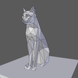 0002.png Low poly sitting cat