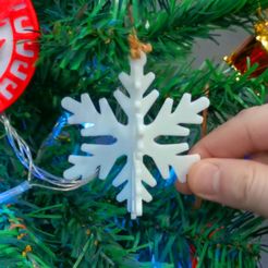 snowflake._ThingiverseIMG.jpg Free STL file Snowflake Christmas Ornaments (3 Types)・3D printing template to download