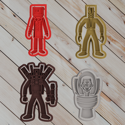 1}.png skibidi toilet COOKIE CUTTER set of 4