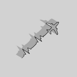 Heartbeat-Plane.jpg Fichier STL Décoration de battements de cœur ambulants - Art 2D・Modèle pour imprimante 3D à télécharger