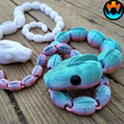 C4.png STL file 30 Inch Snake, Print In Place, Basilisk, Boa, Python, Articulating Flexi Wiggle Pet・3D printer design to download