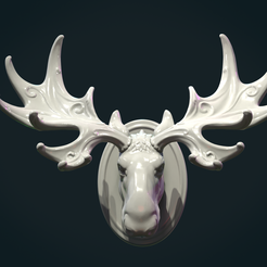 M_Head-02.png 3D file Moose Head・3D printer design to download