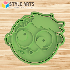 ZOMBIE-CEREBRO.png STL file Zombie cookie cutter - Halloween Cookies・3D print model to download