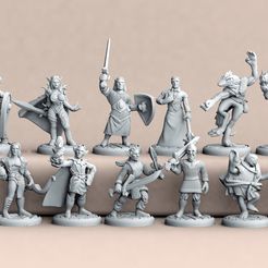PlayerPack3.jpg Free STL file Player Character Pack 03・3D printer design to download