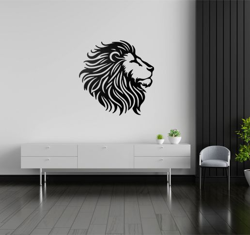 mockup6.jpg 013 Lion Head Wall Decor Art 3D Print Laser Cut Files