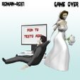 1-1.jpg Bride and groom cake Topper Game over
