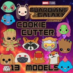 1.jpg Archivo STL Guardianes de la Galaxia Vol. 3 - Cookie Cutter - Cortantes de Galletas - 13 Modelos・Plan imprimible en 3D para descargar