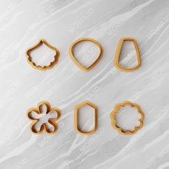 Deco-polymer-clay-cutter-7.png STL file Polymer clay Earring Cutter Set of 06・3D printable design to download