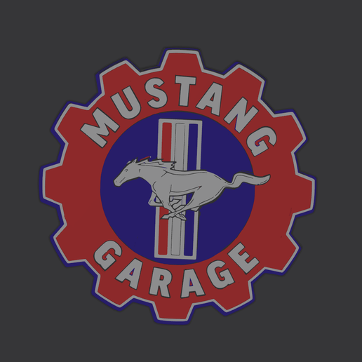 Ford Mustang Gear Sign - 3D model önizlemesi