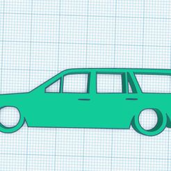 Web-capture_6-11-2023_12840_www.tinkercad.com.jpeg VW Passat B2 32b 1981-1988 Estate Wagon Classic Volkswagen Silhouette Porte-clés